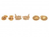 GOLD ART NOUVEAU, LIONS HEADS,