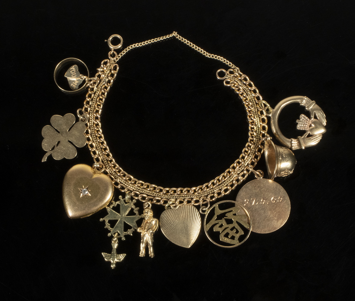 GOLD CHARM BRACELET 14K Yellow Gold