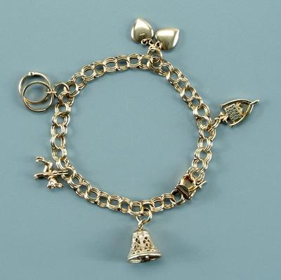 Gold charm bracelet,