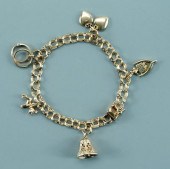 Gold charm bracelet, &quot;tri