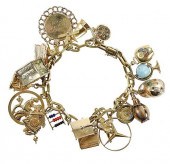 GOLD CHARM BRACELET21 charms;