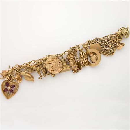 Gold Charm Bracelet 	 