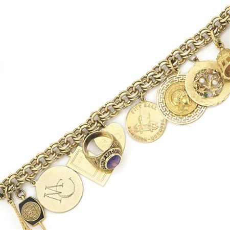 Gold Charm Bracelet 	 