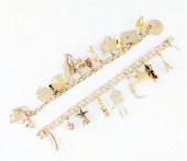Gold charm bracelets 14K yello