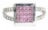 GOLD, CHECKERBOARD PINK SAPPHI