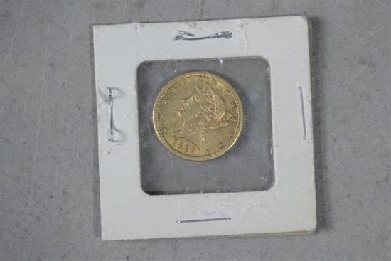 GOLD COIN. One 1897 five dollar