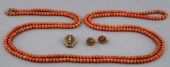 GOLD CORAL EARRINGS, MATCHING