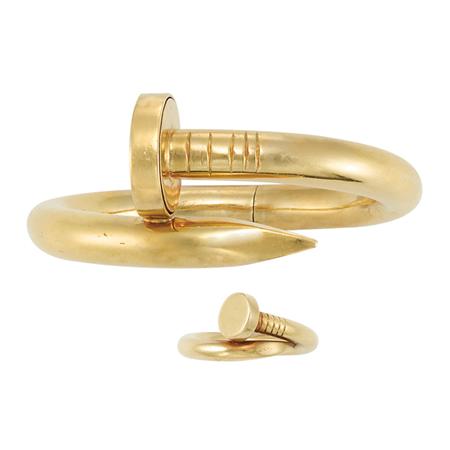 Gold Crossover Screw Bangle