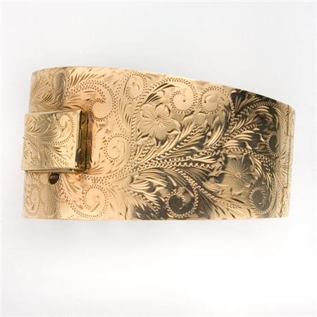 Gold Cuff Bangle-Watch 	 