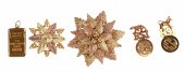Gold cufflinks, pins and penda
