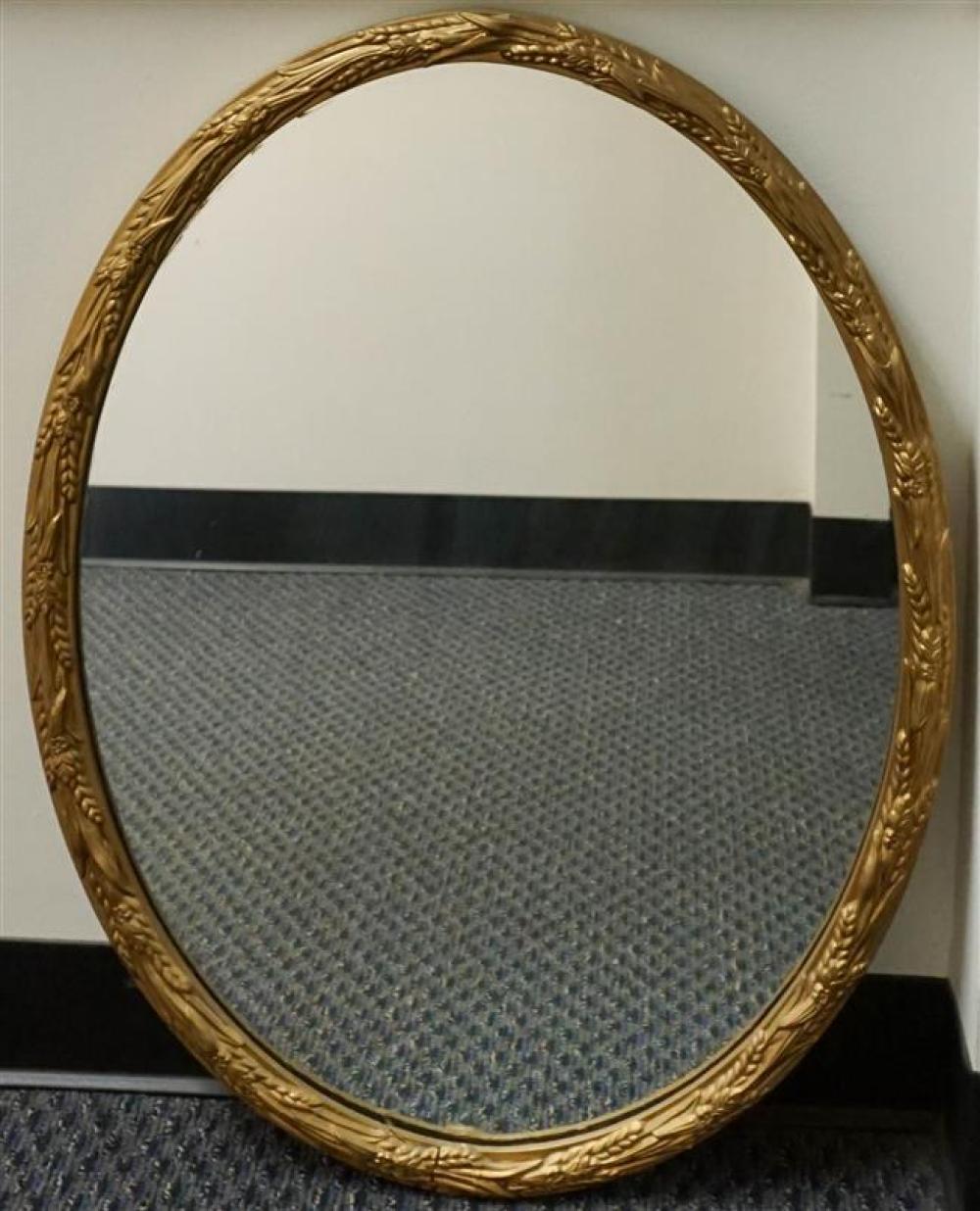 GOLD DECORATED OVAL FRAME MIRROR,