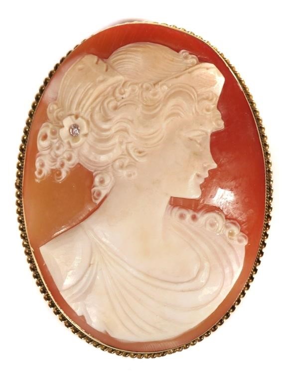 GOLD & DIAMOND CAMEO
