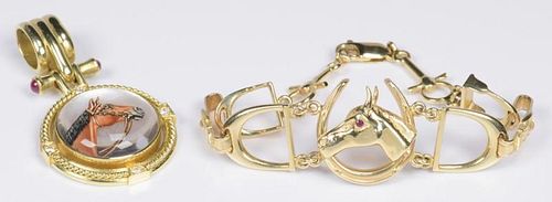 GOLD EQUESTRIAN JEWELRY INCL