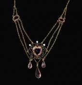 Gold filled and amethyst penda