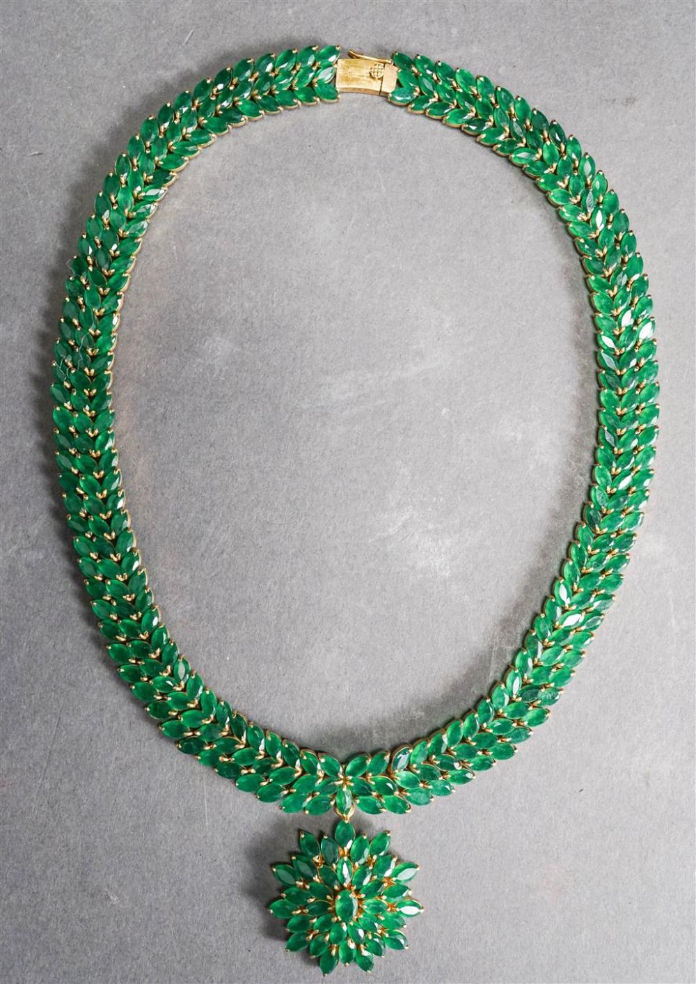 GOLD FILLED AND SIMULATED EMERALD