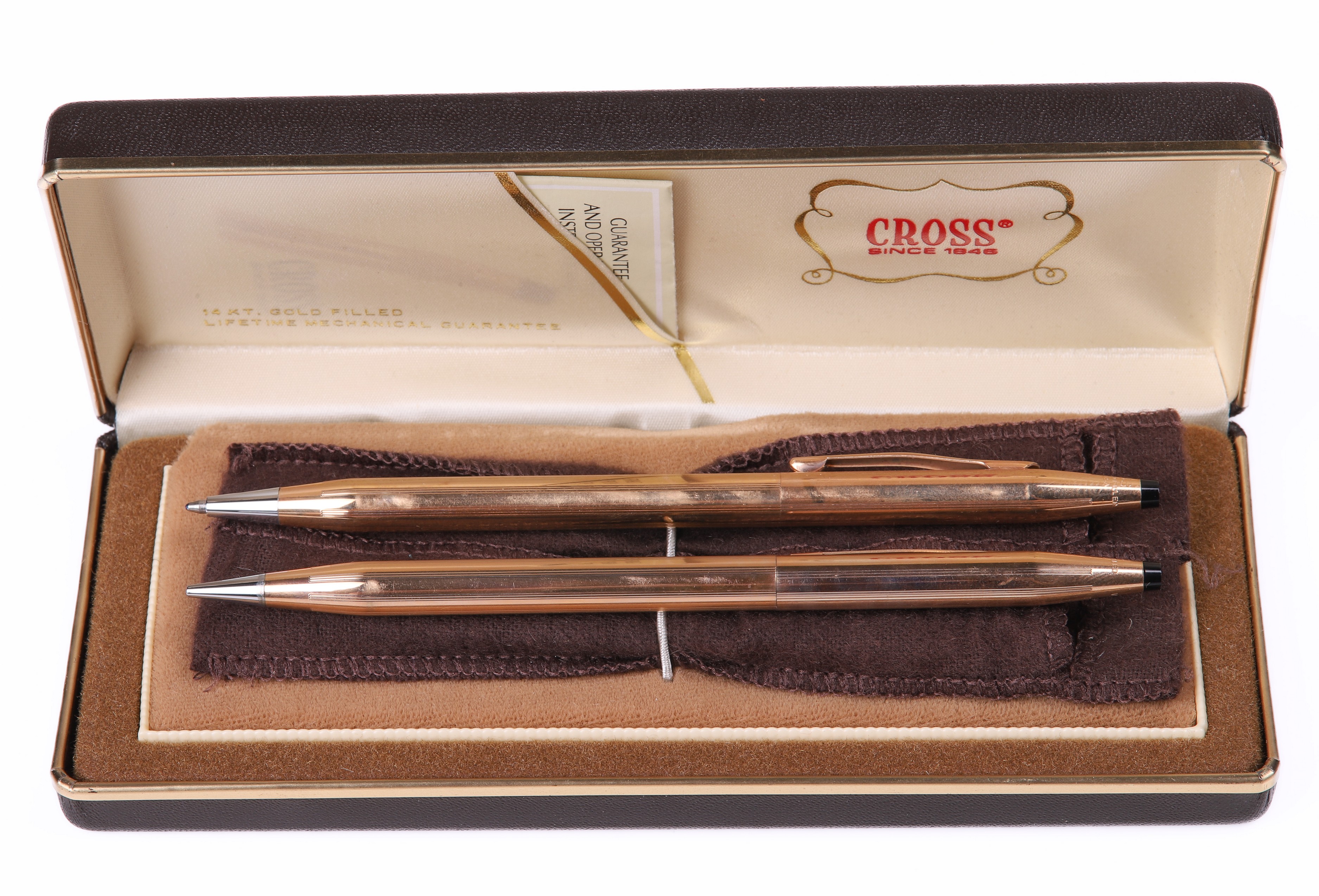 Gold filled Cross pen and pencil,