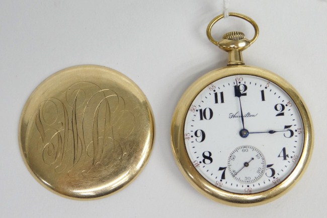 Gold filled Hamilton pocket watch.