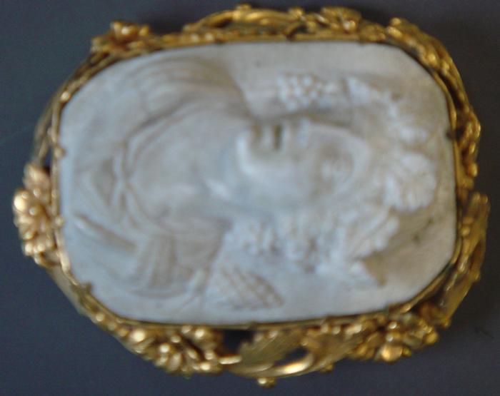 Gold-filled Lava Cameo. Elaborate