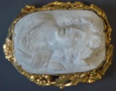 Gold-filled Lava Cameo. Elabor