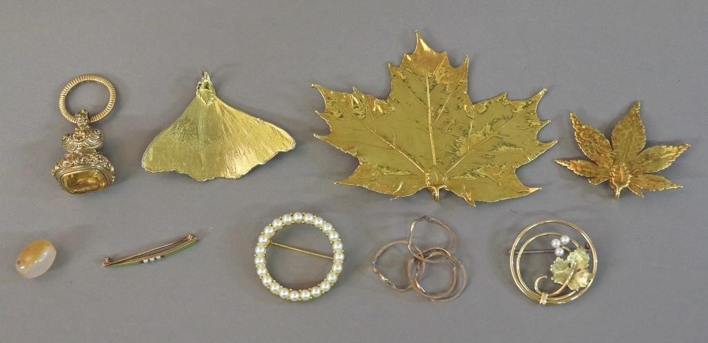 Gold filled watch fob together with