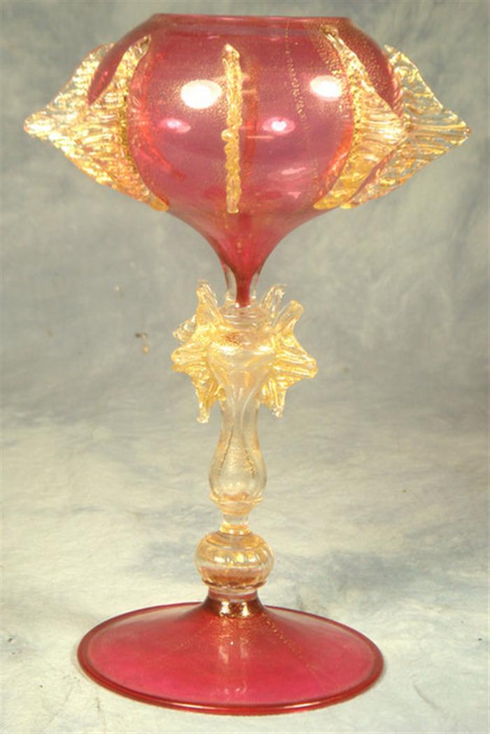 Gold flecked Venetian cranberry &
