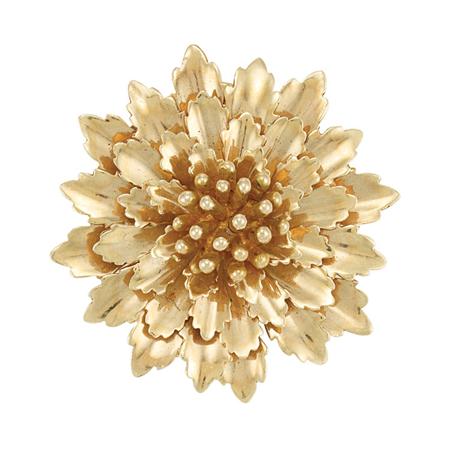 Gold Flower Clip-Brooch, Yard 	 