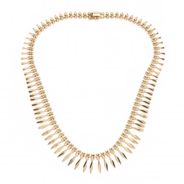 GOLD FRINGE NECKLACE, ITALY In a