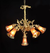 GOLD GILT BRONZE 6 LIGHT CHAND