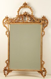 GOLD GILT CARVED WOOD MIRROR B