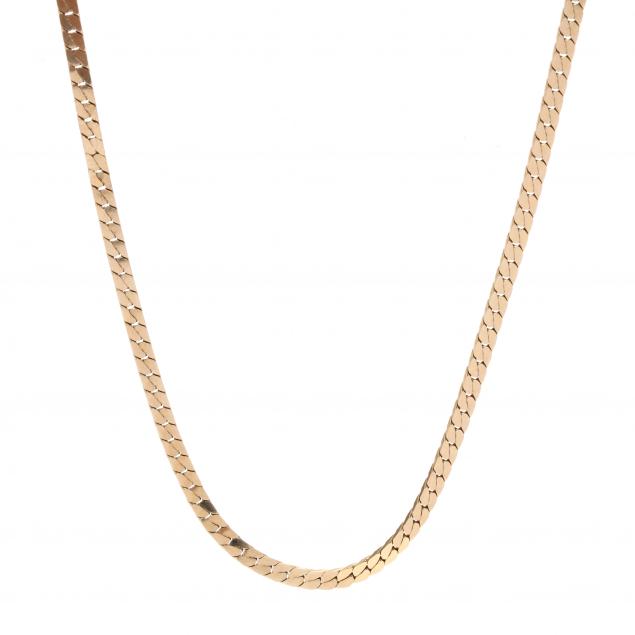 GOLD HERRINGBONE NECKLACE, ITALY