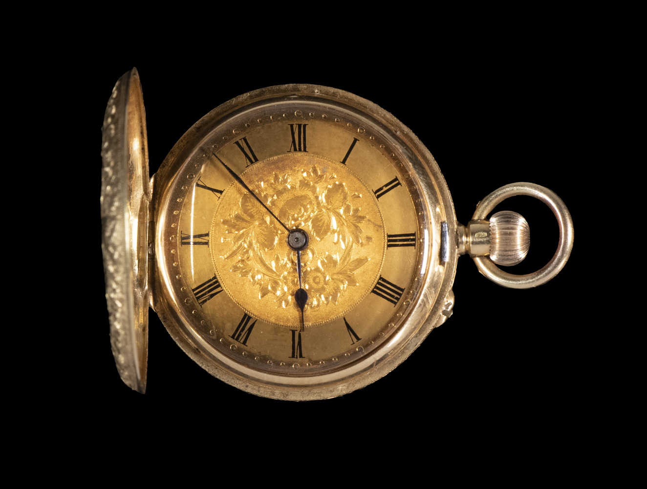GOLD HUNTER CASE POCKET WATCH 18K