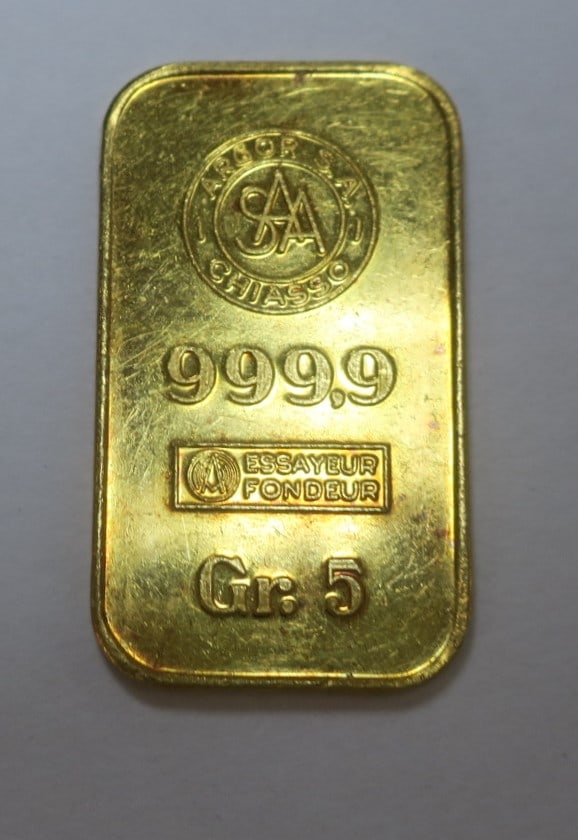 GOLD INGOT, ARGOR S.A. CHIASSO 5