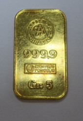GOLD INGOT, ARGOR S.A. CHIASSO
