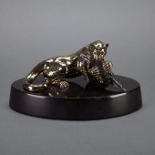 Gold Inlaid Bronze Group of a