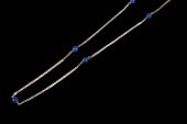 GOLD & LAPIS BEAD NECKLACE 14K