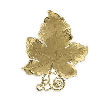 Gold Leaf Brooch 	 