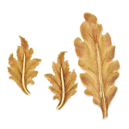 Gold Leaf Clip and Pair of
