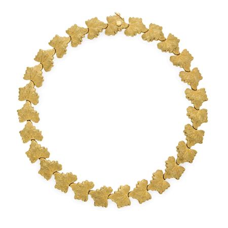 Gold Leaf Necklace 	 