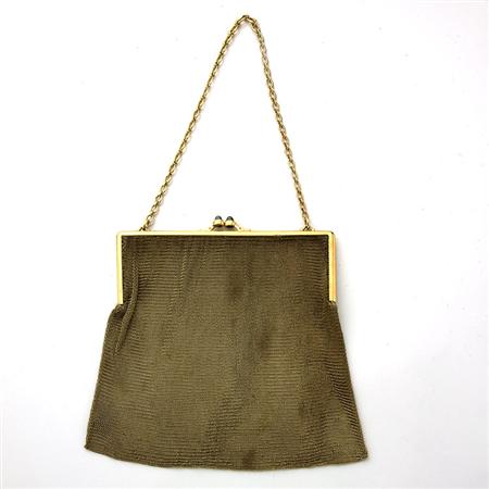 Gold Mesh Evening Purse 	 