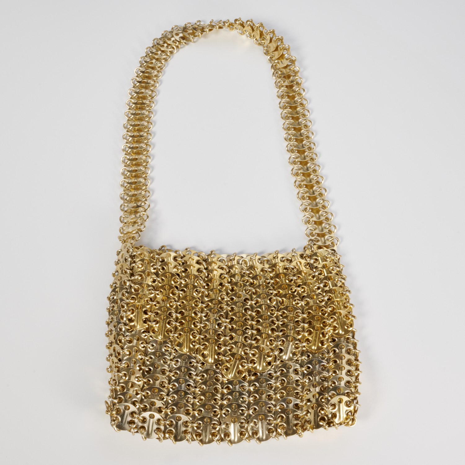 GOLD METAL CHAINMAIL SHOULDER BAG
