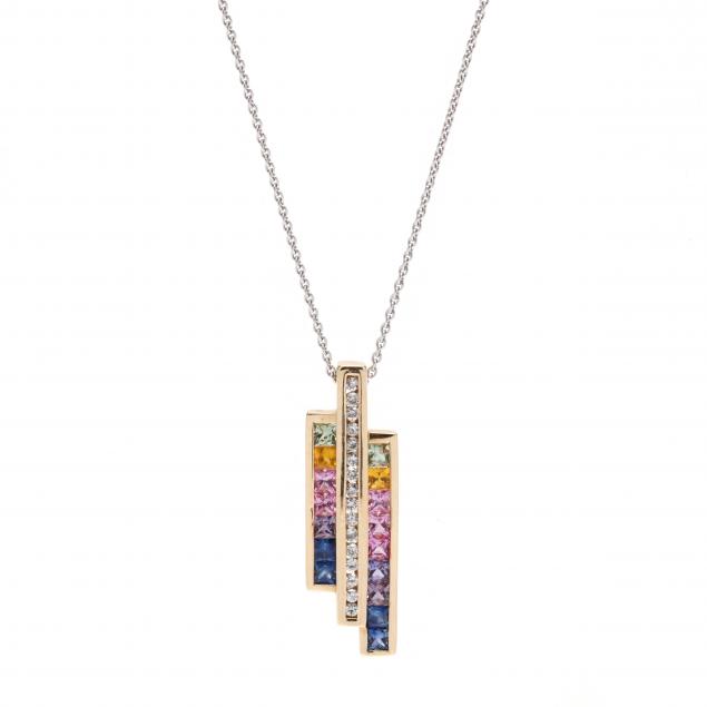 GOLD, MULTI-COLOR SAPPHIRE, AND