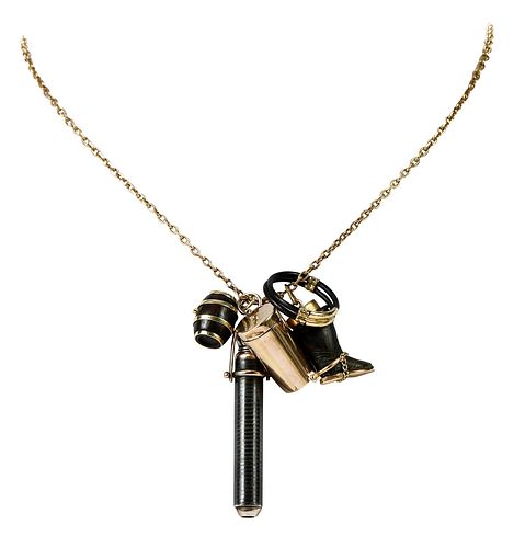 GOLD NECKLACE WITH CHARMS2.4mm