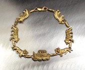 GOLD NOAH'S ARK LINK BRACELETF