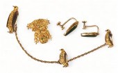 Gold nugget brooches and earri