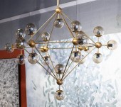 GOLD ORB LARGE CHANDELIERGOLD