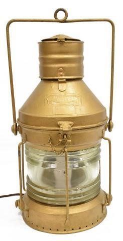 GOLD PAINTED HANGING SHIPS LANTERN,