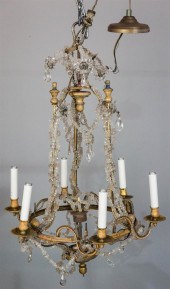 GOLD PAINTED METAL, WOOD AND G