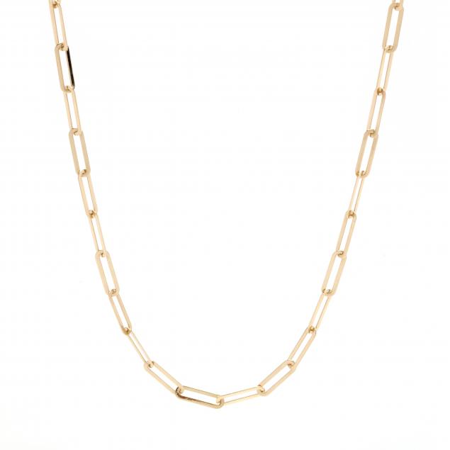 GOLD PAPERCLIP CHAIN NECKLACE