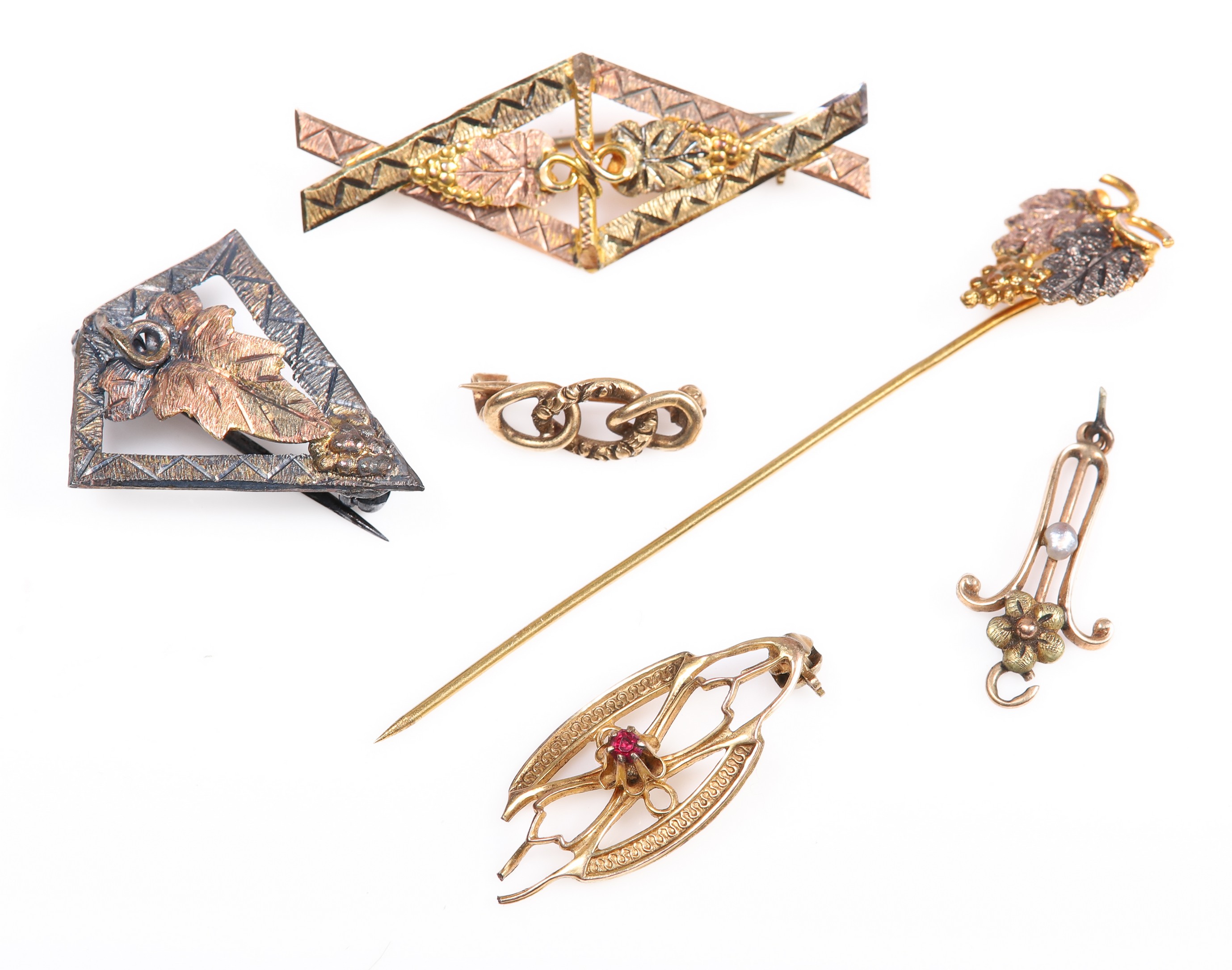 Gold pin and scrap grouping to