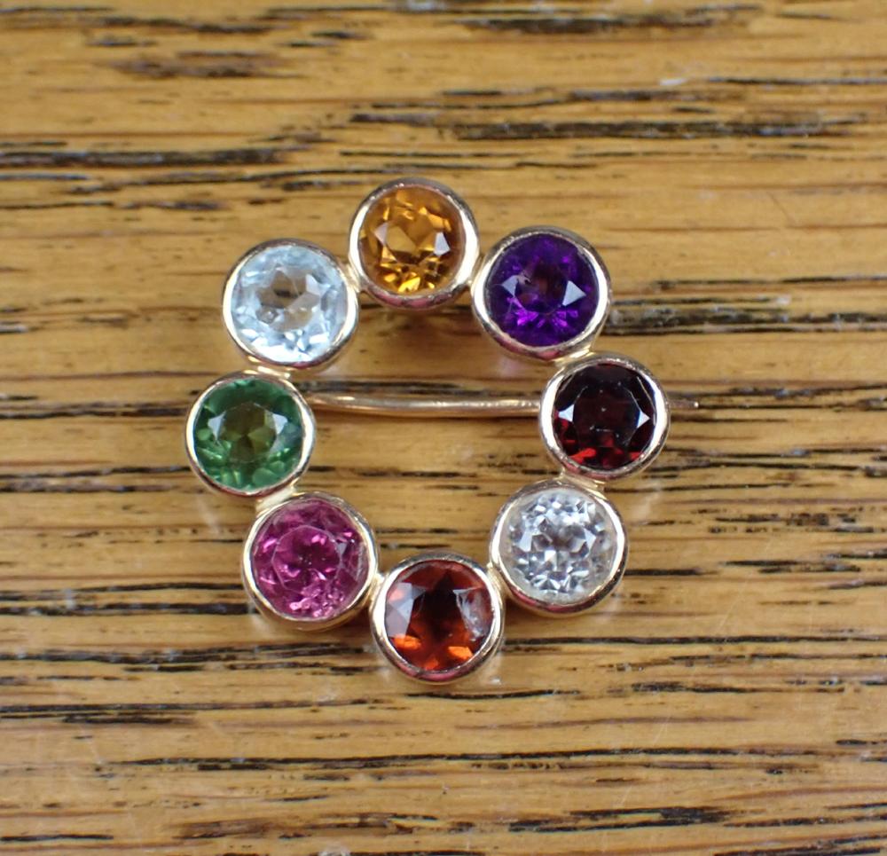 GOLD PIN WITH MULTI COLOR